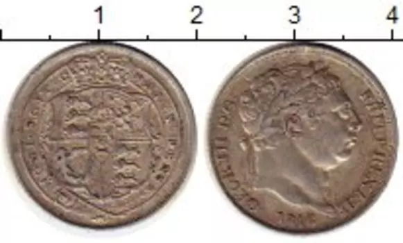 Монета 6 пенсов Англии 1816 года Серебро Георг III