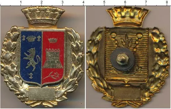 Монета Полицейский знак Италии Латунь Герб города