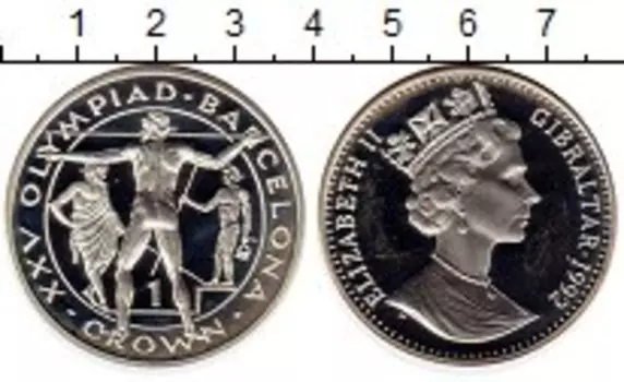 Монета крона Гибралтара 1992 года Серебро Елизавета II
