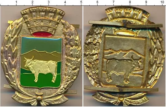 Монета Полицейский знак Италии Латунь Герб города
