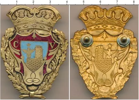 Монета Полицейский знак Италии Латунь Герб города