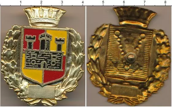 Монета Полицейский знак Италии Латунь Герб города