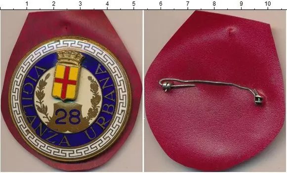 Монета Полицейский знак Италии Латунь Дорожная полиция