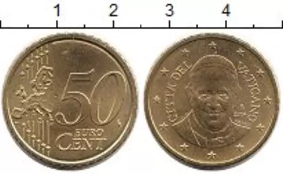 Монета 50 евроцентов Ватикана 2014 года Латунь Хорхе Марио Бергольо
