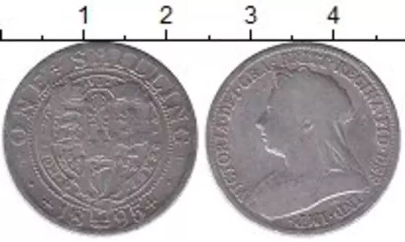 Монета шиллинг Англии 1895 года Серебро Виктория