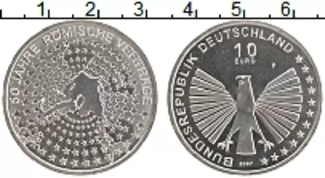 Монета 10 евро Германии 2007 года Серебро F