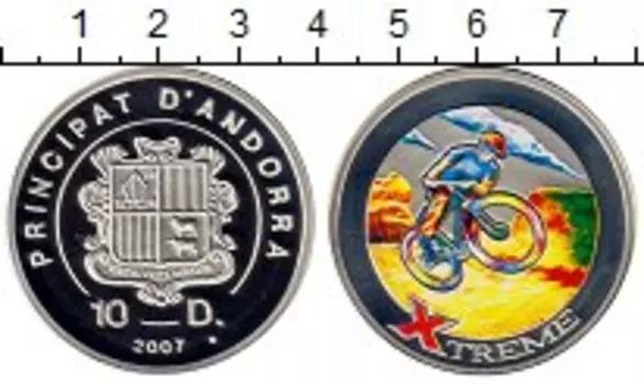 Монета 10 динерс Андорры 2007 года Серебро Цифровая печать