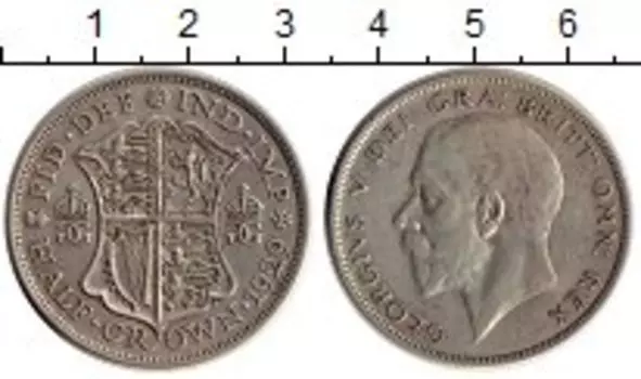 Монета 1/2 кроны Англии 1929 года Серебро Георг V