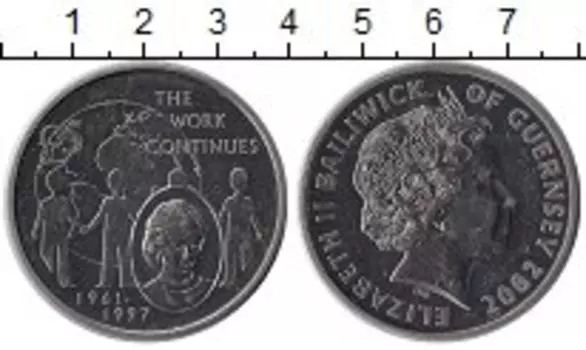 Монета 5 фунтов Гернси 1997 года Медно-никель Елизавета II