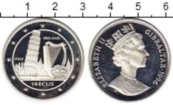 Монета 14 экю Гибралтара 1996 года Серебро Европа
