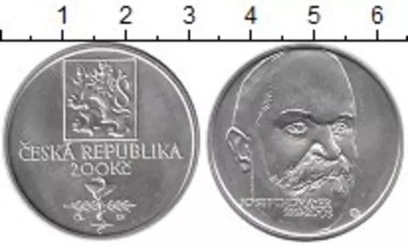 Монета 200 крон Чехии 2003 года Серебро 150 лет со дня рождения Иосифа Томайера