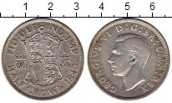 Монета 1/2 кроны Англии 1940 года Серебро Георг VI