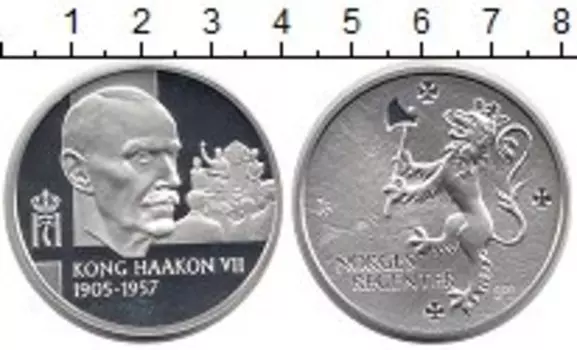Медаль Норвегии Серебро Король Хокон VII 1905-1957