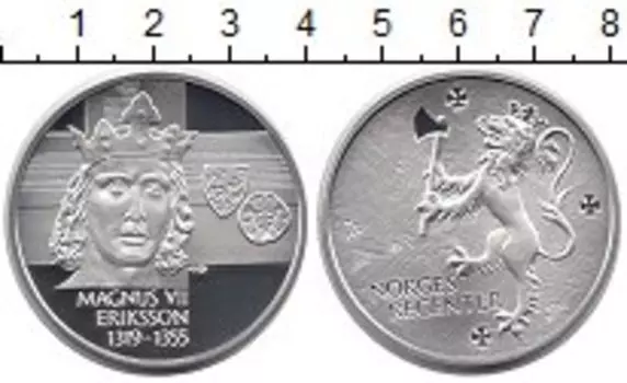 Медаль Норвегии Серебро Король Магнус VII Эрикссон 1319-1355