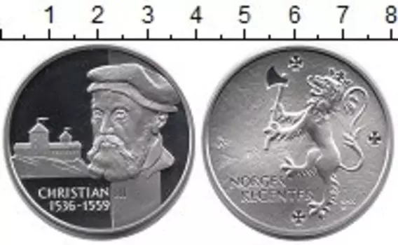 Медаль Норвегии Серебро Король Кристиан III 1536-1559