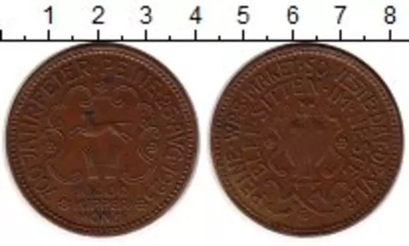 Монета 1/80 риала Германия : Нотгельды 1923 года Медь Город Пайне