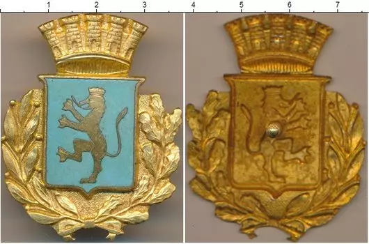 Монета Полицейский знак Италии Латунь Герб города