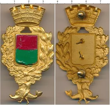 Монета Полицейский знак Италии Латунь Герб города