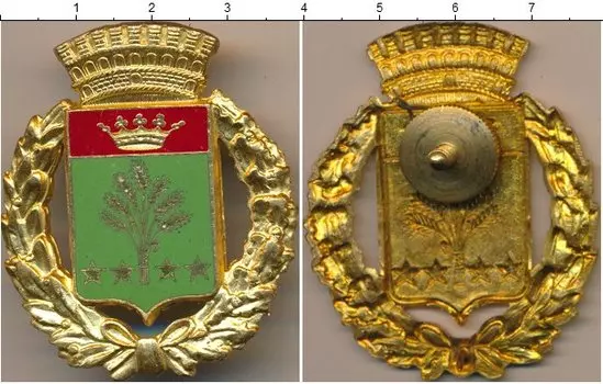Монета Полицейский знак Италии Латунь Герб города
