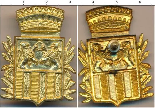 Монета Полицейский знак Италии Латунь Герб города