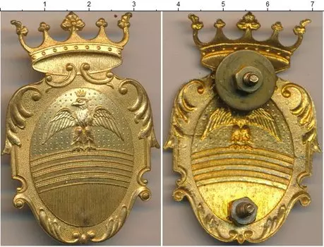 Монета Полицейский знак Италии Латунь Герб города