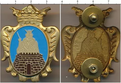 Монета Полицейский знак Италии Латунь Герб города