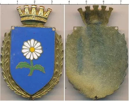 Монета Полицейский знак Италии Латунь Герб города (Нашивка)
