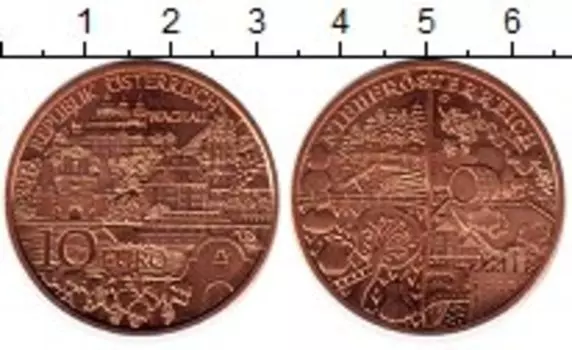 Монета 10 евро Австрии 2013 года Медь Нижняя Австрия