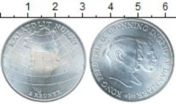 Монета 2 кроны Дании 1953 года Серебро Начало кампании по борьбе с туберкулезом в Гренландии