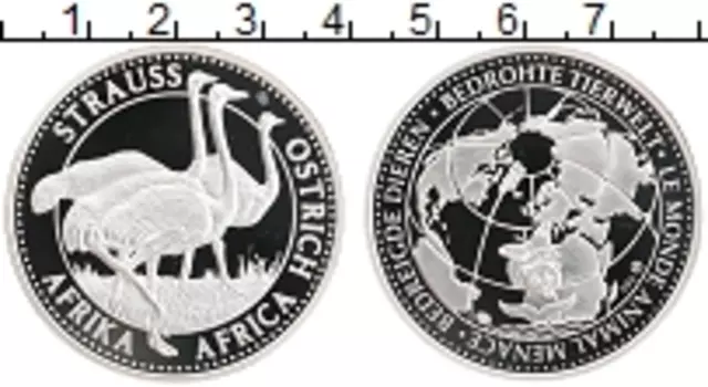 Монета Монетовидный жетон Германии Серебро Страус, Африка