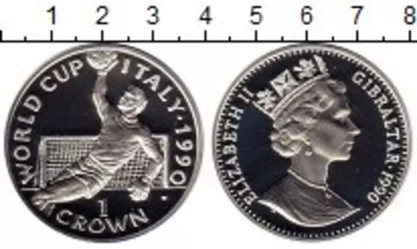 Монета крона Гибралтара 1990 года Серебро Елизавета II
