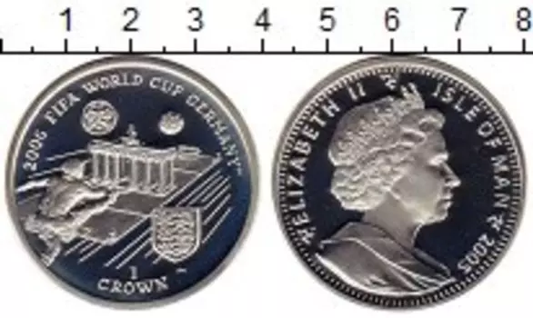 Монета крона Острова Мэн 2005 года Серебро Елизавета II