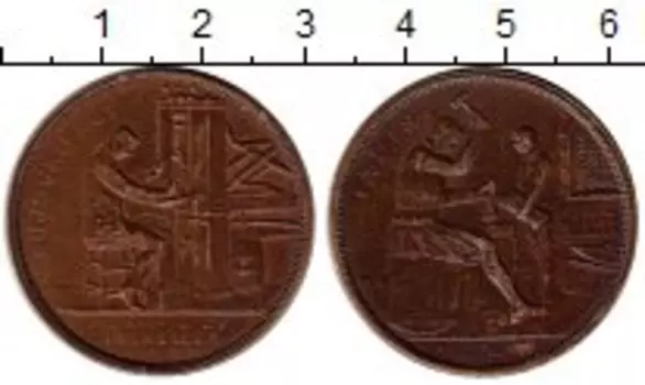 Монета Жетон Бельгии 1910 года Бронза Брюссельская международная ярмарка