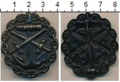 Монета Знак Германии Бронза Знак за морское ранние III класса Кригсмарине