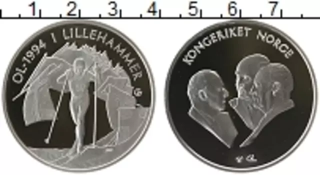 Медаль Норвегии Серебро Олимпийские игры, лыжи
