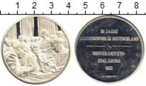 Медаль ФРГ 1979 года Серебро 30 лет ФРГ