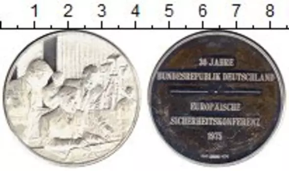 Медаль ФРГ 1979 года Серебро 30 лет ФРГ