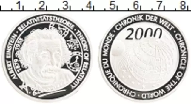 Медаль Германии 2000 года Серебро Миллениум, Альберт Эйнштейн