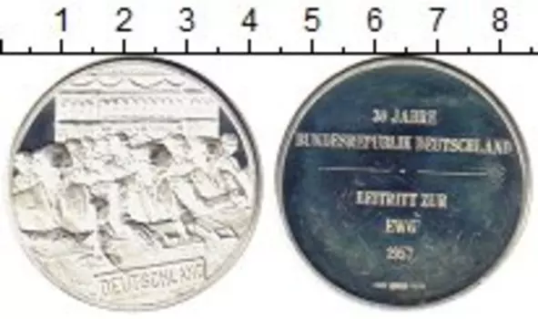 Медаль ФРГ 1979 года Серебро 30 лет ФРГ