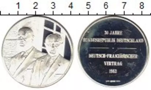 Медаль ФРГ 1979 года Серебро 30 лет ФРГ