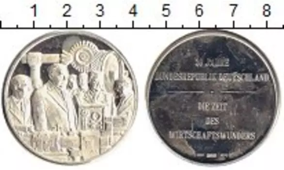 Медаль ФРГ 1979 года Серебро 30 лет ФРГ