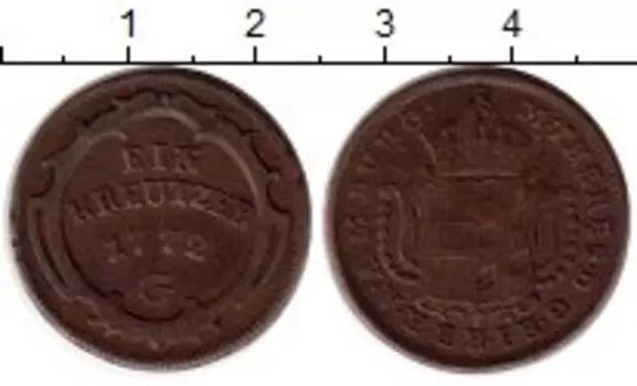 Монета крейцер Австрии 1772 года Медь Мария Терезия