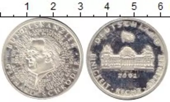 Монета Жетон Германии 2002 года Серебро Герхард Шрёдер