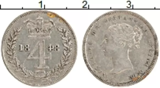 Монета 4 пенса Англии 1848 года Серебро Виктория