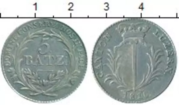 Монета 5 батзен Люцерна 1816 года Серебро