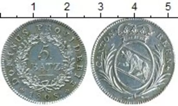 Монета 5 батзен Берна 1808 года Серебро