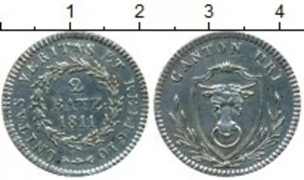Монета 5 батзен Швейцарии 1811 года Серебро