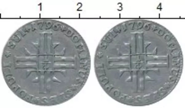 Монета 1/4 гульдена Люцерна 1796 года Серебро