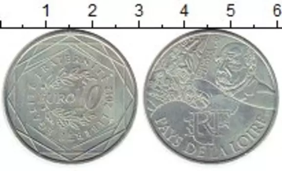 Монета 10 евро Франции 2012 года Серебро Клемансо