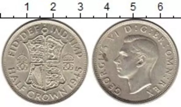 Монета 1/2 кроны Англии 1945 года Серебро Георг VI
